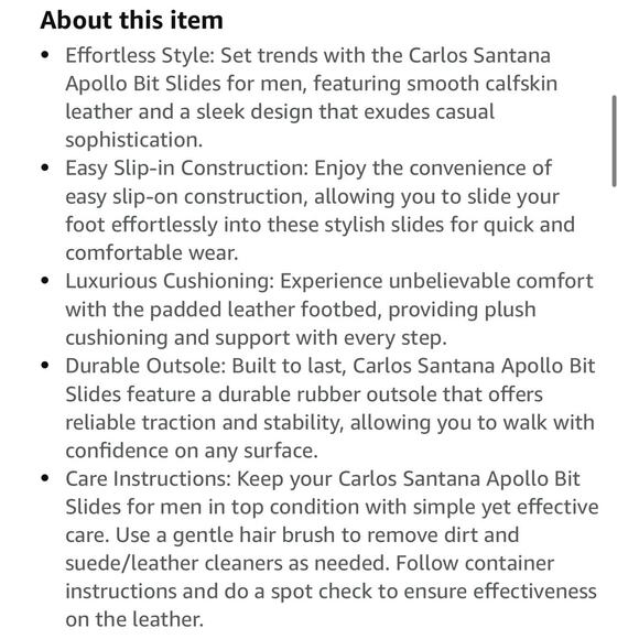 Carlos Santana Apollo Bit Slides for Men Size 13 Real Leather Brand New main image 5